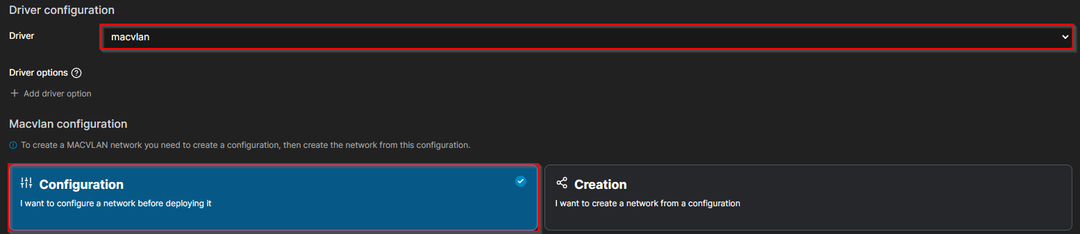 Configuration Driverconfiguration - Example